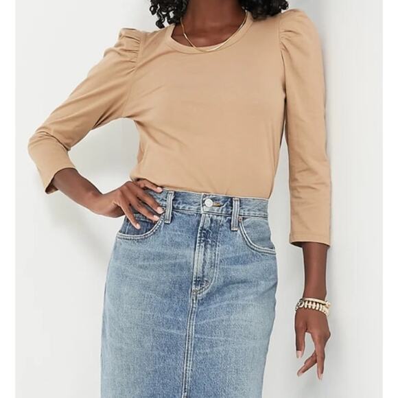 Pomander Place Tan Vesty Long Sleeve Crewneck Top Blouse - Picture 10 of 10